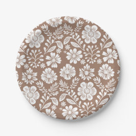 Mexikanische Pattern Baby Dusche Terracotta Pappteller