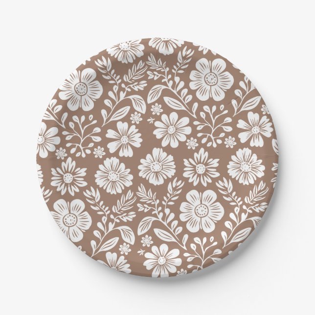 Mexikanische Pattern Baby Dusche Terracotta Pappteller (Vorderseite)