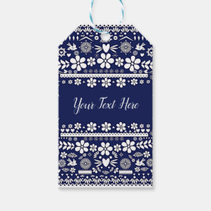Mexikanische Picado Navy Blau Papier Hochzeit Ehe Geschenkanhänger