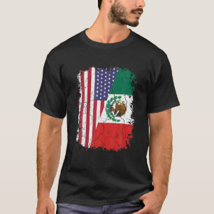 MEXIKANISCHE ROOTS   Halbamerikanische Flagge   ME T-Shirt