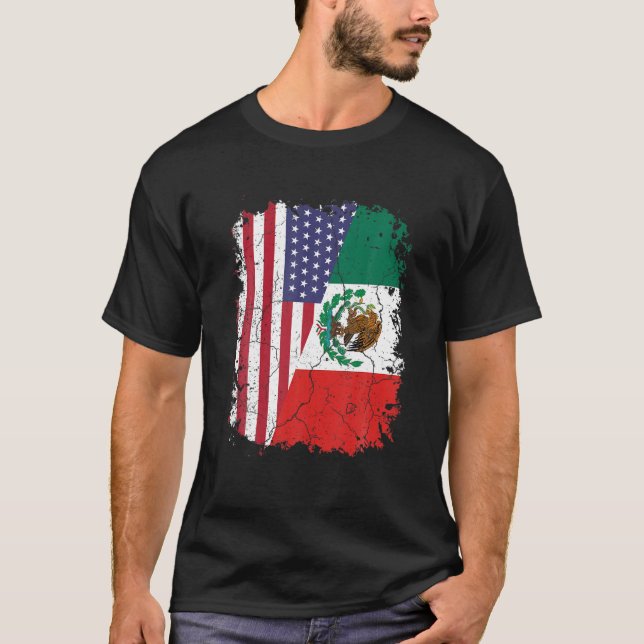 MEXIKANISCHE ROOTS | Halbamerikanische Flagge | ME T-Shirt (Vorderseite)