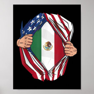 Mexikanische Roots wachsen USA Amerika Mexiko Herz Poster