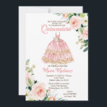 Mexikanische Rose der Flora  Einladung<br><div class="desc">Rose der Flora Goldene Prinzessin Quinceanera EinladungMis Quince Anos,  15. Geburtstag, </div>