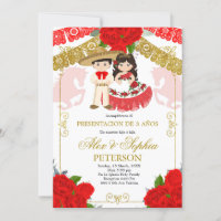 Mexikanische Rose Rot und Gold Twin Los Tres Anos