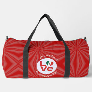 Mexikanische Rote LOVE-Flagge Personalisiert Duffle Bag