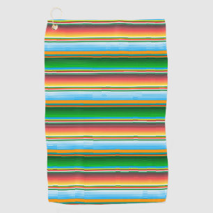 Mexikanische Serape Streifen Bunte Horizontale Fol Golfhandtuch