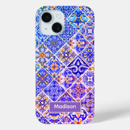 mexikanische sizilianische lila-blaue Fliesen Case-Mate iPhone Hülle