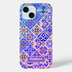 mexikanische sizilianische lila-blaue Fliesen Case-Mate iPhone Hülle