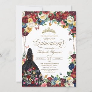 mexikanische Stickerei Butterfly Floral Quinceaner Einladung