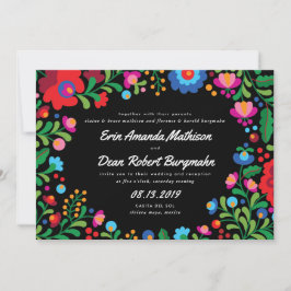 mexikanische Stickerei - farbenfrohe Hochzeitseinl Einladung