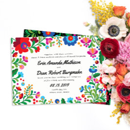 mexikanische Stickerei - farbenfrohe Hochzeitseinl Einladung