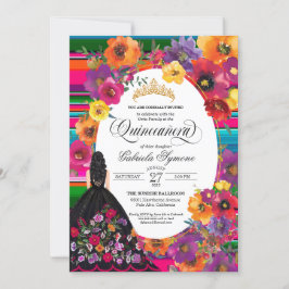 mexikanische Stickerei Huipil Blumenkleid Quincean Einladung