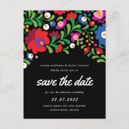 mexikanische Stickerei Save the Date Postkarte