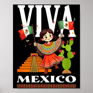 Mexikanische Stolzflagge Mexiko Wurzeln Erbe Mexik Poster
