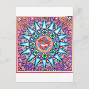 mexikanische String Art Geometric Sun Postkarte