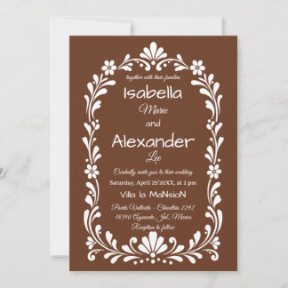 Mexikanische Talavera-Boho-Torbogen-Hochzeitseinla Einladung