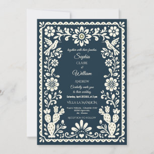 Mexikanische Talavera-Hochzeitseinladung in Salbei Einladung