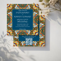 Mexikanische Talavera Türkis elegante Hochzeit mit