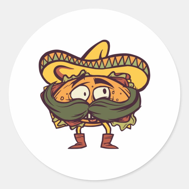 mexikanische Torta Runder Aufkleber (Vorderseite)