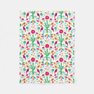 Mexikanische traditionelle Blumen-Volks-Kunst in h Fleecedecke