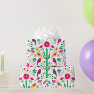 Mexikanische traditionelle Blumen-Volks kunst in h Geschenkpapier