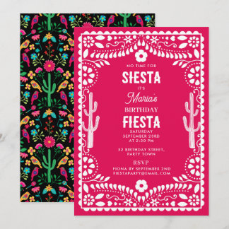 Mexikanische traditionelle Floral Fiesta Rosa Gebu Einladung