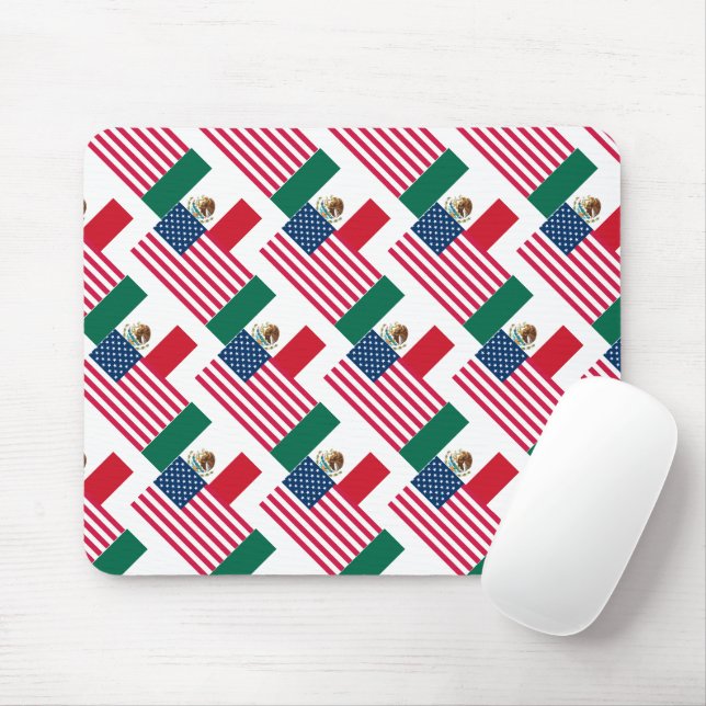 mexikanische und amerikanische Flaggen Mousepad (Mit Mouse)