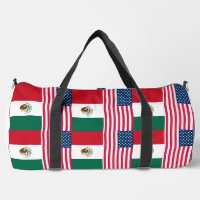 mexikanische und amerikanische Flaggen Seite an Se