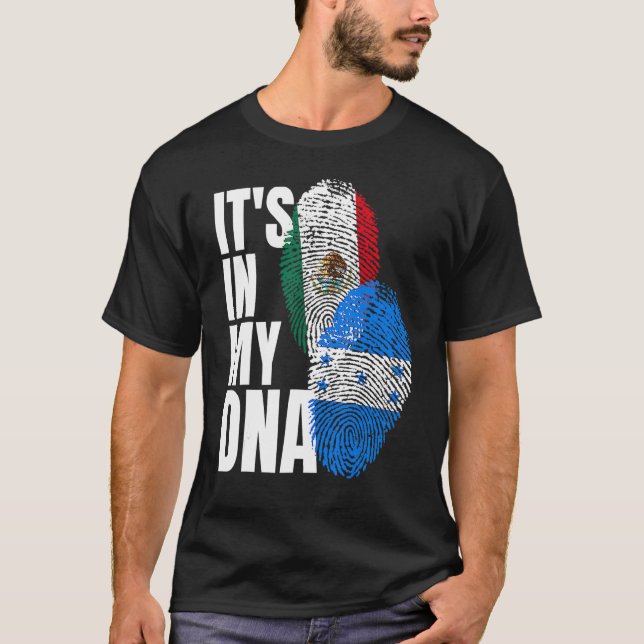 mexikanische und honduranische DNA-Mischung-Flagge T-Shirt (Vorderseite)
