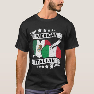 mexikanische und italienische Flagge T-Shirt