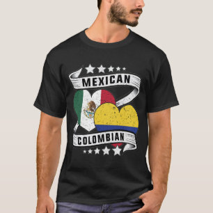 mexikanische und kolumbianische Flagge T-Shirt