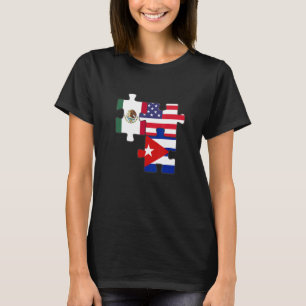 Mexikanische und kubanische Wurzeln und die Flagge T-Shirt