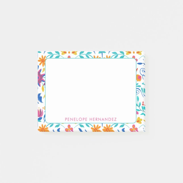 Mexikanische Volkskunst Personalisiert Fiesta Post Post-it Klebezettel (Vorderseite)