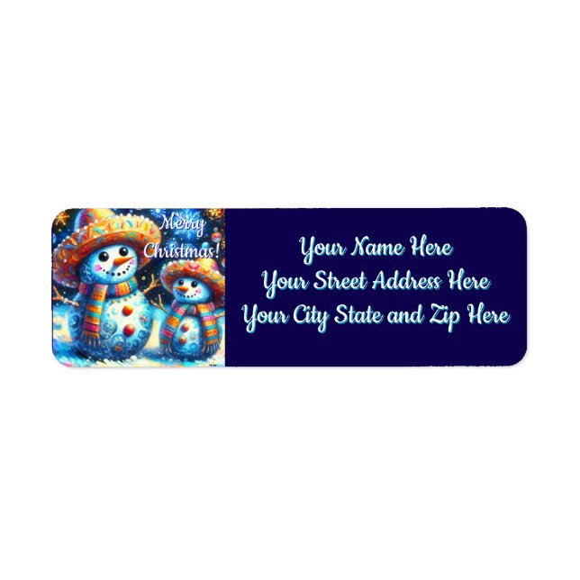 Mexikanische Volkskunst Snowmen Snowman Rücksendea (Vorne)