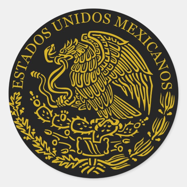 mexikanische Wappen-Aufkleber Runder Aufkleber (Vorderseite)