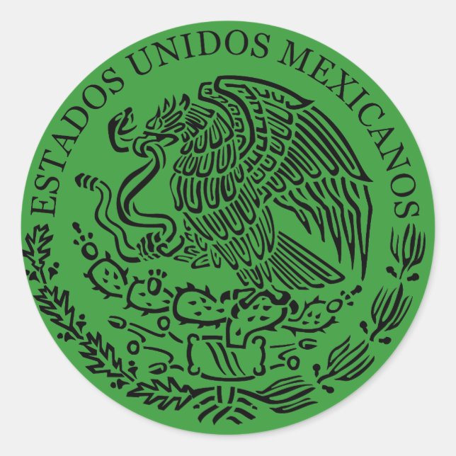 mexikanische Wappen-Aufkleber Runder Aufkleber (Vorderseite)