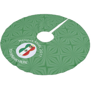 Mexikanische Weihnachtsflagge Engel Personalisiert Polyester Weihnachtsbaumdecke