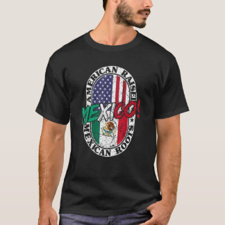 Mexikanische Wurzeln Amerikaner hob das Patriotisc T-Shirt