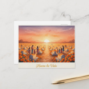 Mexikanische Zucker-Schädel-Postkarte zum Tag der Postkarte