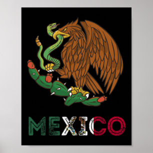 Mexikanischer Adler Emblem mexikanische Flagge mex Poster