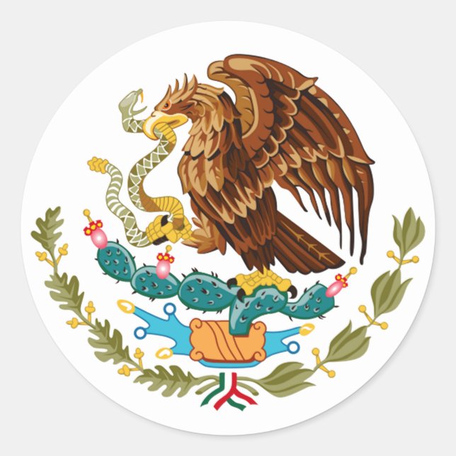 Mexikanischer Adler Runder Aufkleber (Vorderseite)