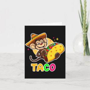 Mexikanischer Affe Sombrero Taco El Squatcho Spaß Karte
