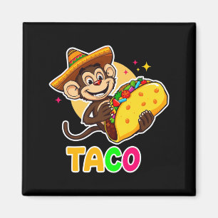 Mexikanischer Affe Sombrero Taco el Squatcho Spaß Magnet