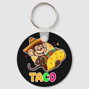Mexikanischer Affe Sombrero Taco el Squatcho Spaß Schlüsselanhänger
