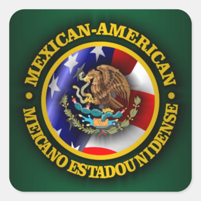 Mexikanischer amerikanischer Stolz Quadratischer Aufkleber (Vorderseite)