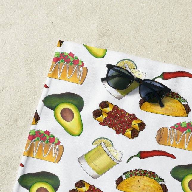 Mexikanischer Avocado Taco Margarita Enchiladas Strandtuch (Beispiel)