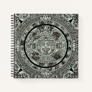 Mexikanischer Aztekischer Sonnenstein Mayakalender Notizbuch