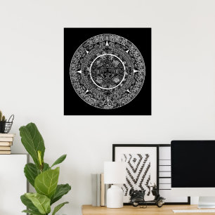 Mexikanischer Aztekischer Sonnenstein Mayakalender Poster