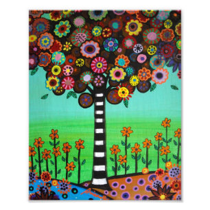 Mexikanischer Baum des Leben-Blumen-Malens Fotodruck