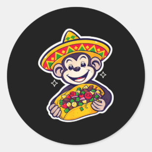 Mexikanischer Bigfoot-Sombrero-Taco el Squatcho Sp Runder Aufkleber